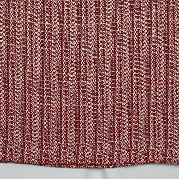 Worth 100% Silk Coral Red Tweed Fringe Academia Career Skirt Size 6 - Picture 3 of 12